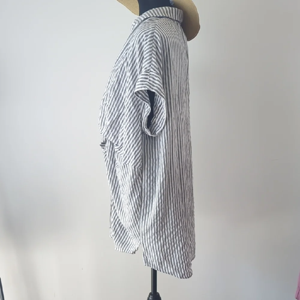 Gray and White Striped Dress - Picture 2 of 6